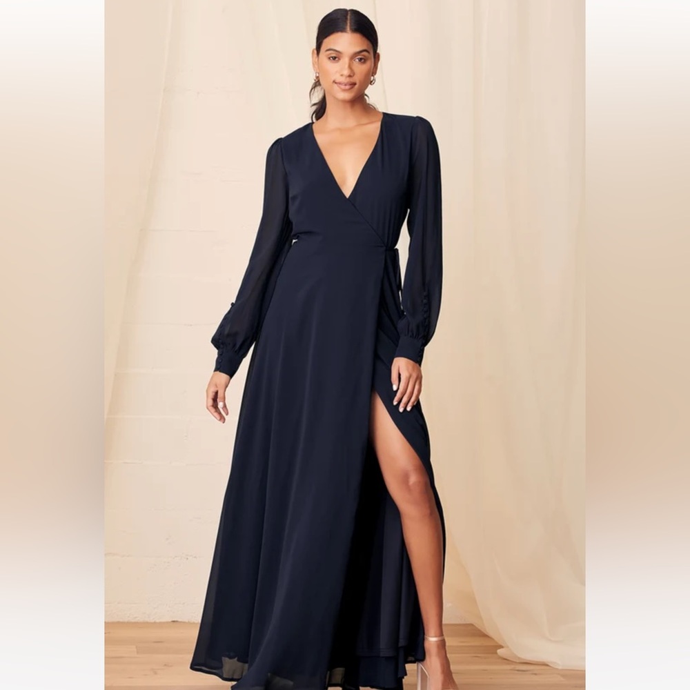 Lulus long sleeve navy dress